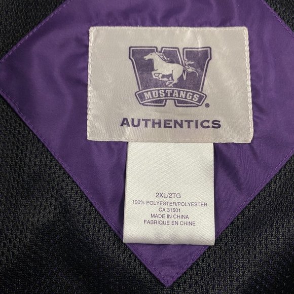 University of Western Ontario Mustangs Windbreaker Jacket Mens 2XL Purple XXL - Picture 7 of 10